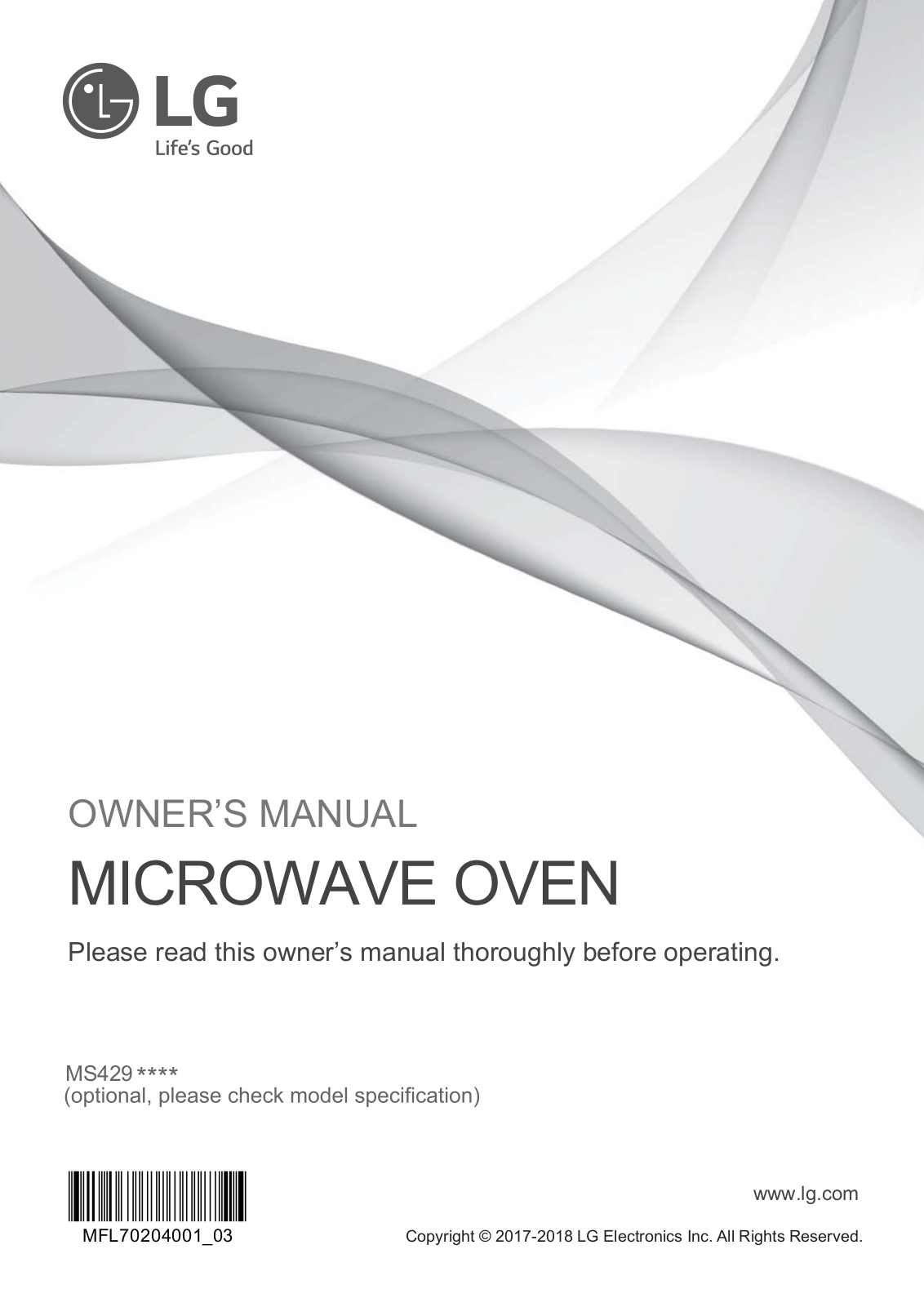 LG MS4295DIS Owner’s Manual