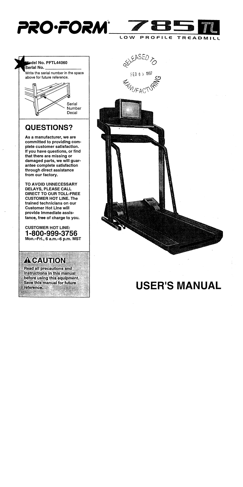 ProForm PFTL44060 User Manual