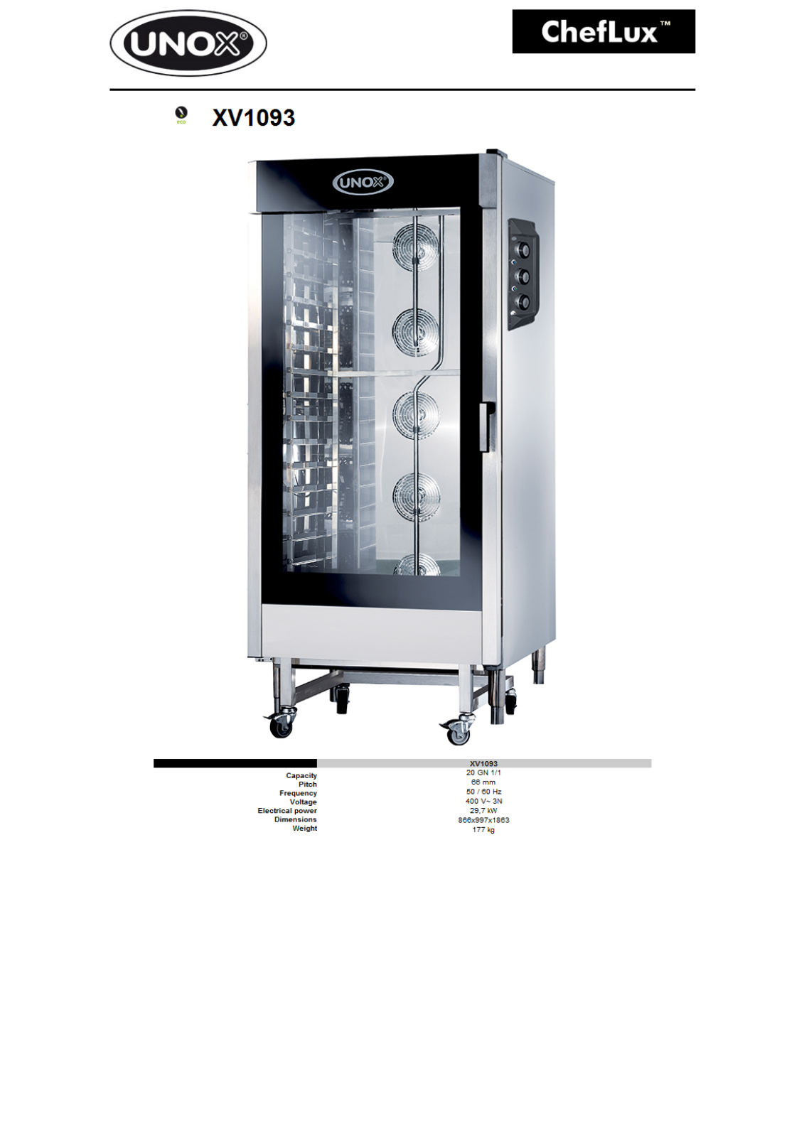 Unox XV1093 User Manual