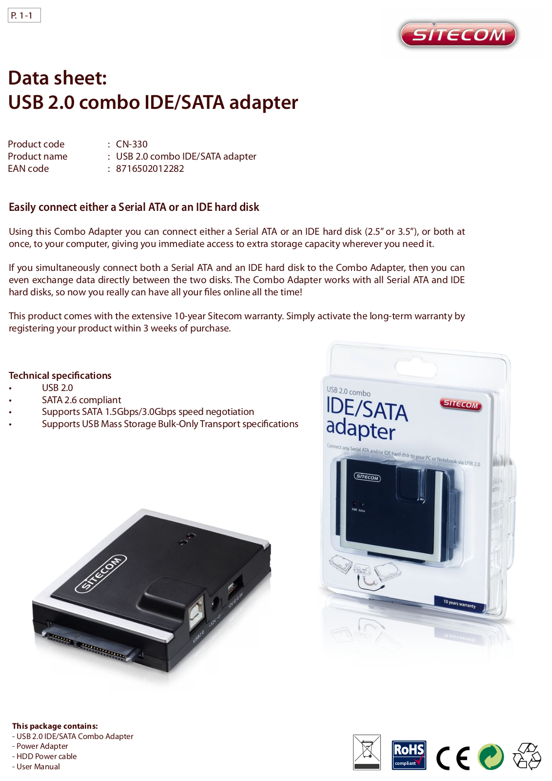 Sitecom CN-330 DATASHEET