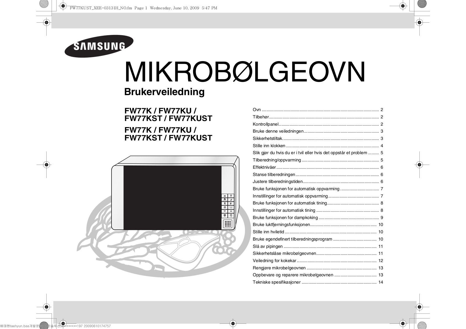 Samsung FW77KST, FW77K, FW77KU, FW77KUST User Manual