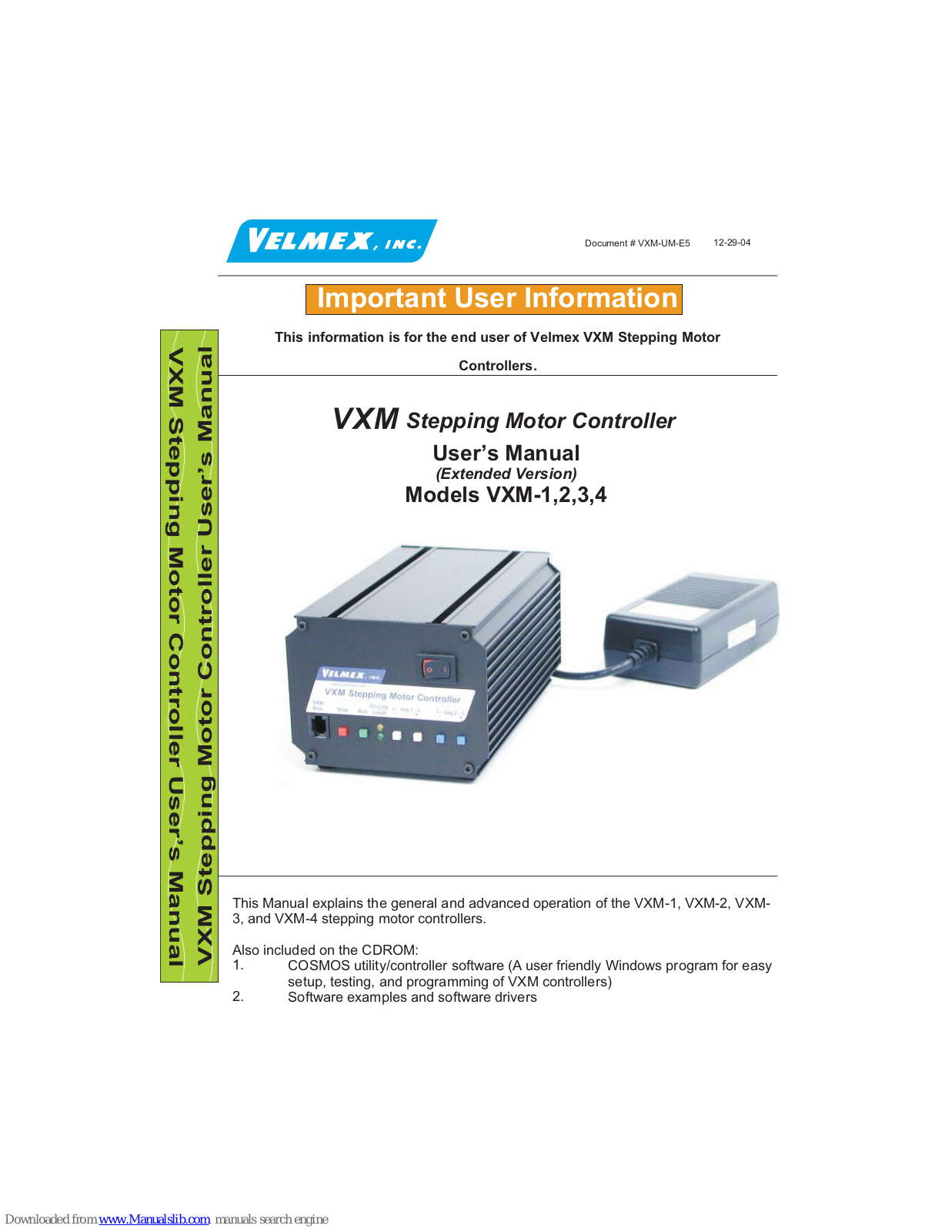 VELMEX VXM-3, VXM-4, VXM-1, VXM-2 User Manual