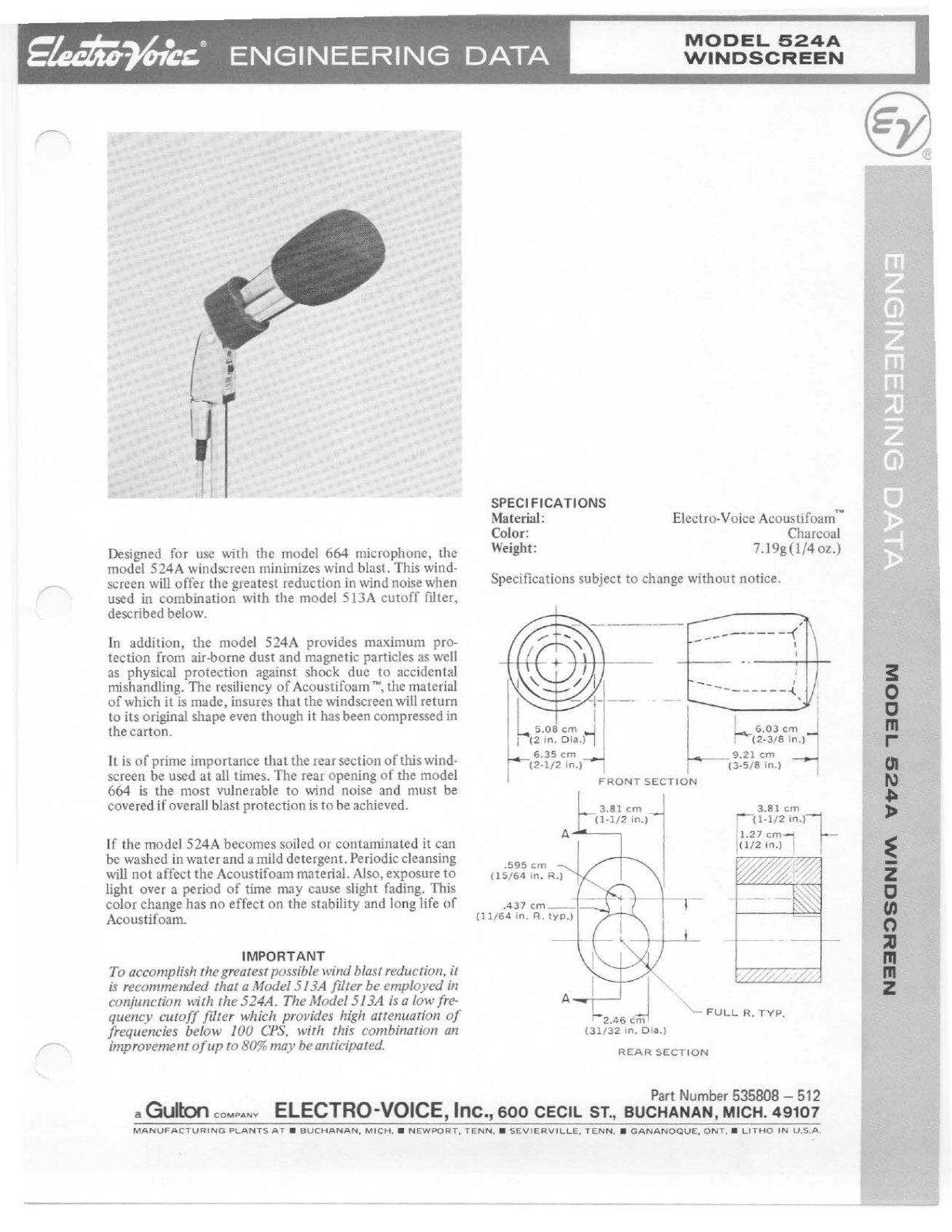 Electro-voice 524A DATASHEET