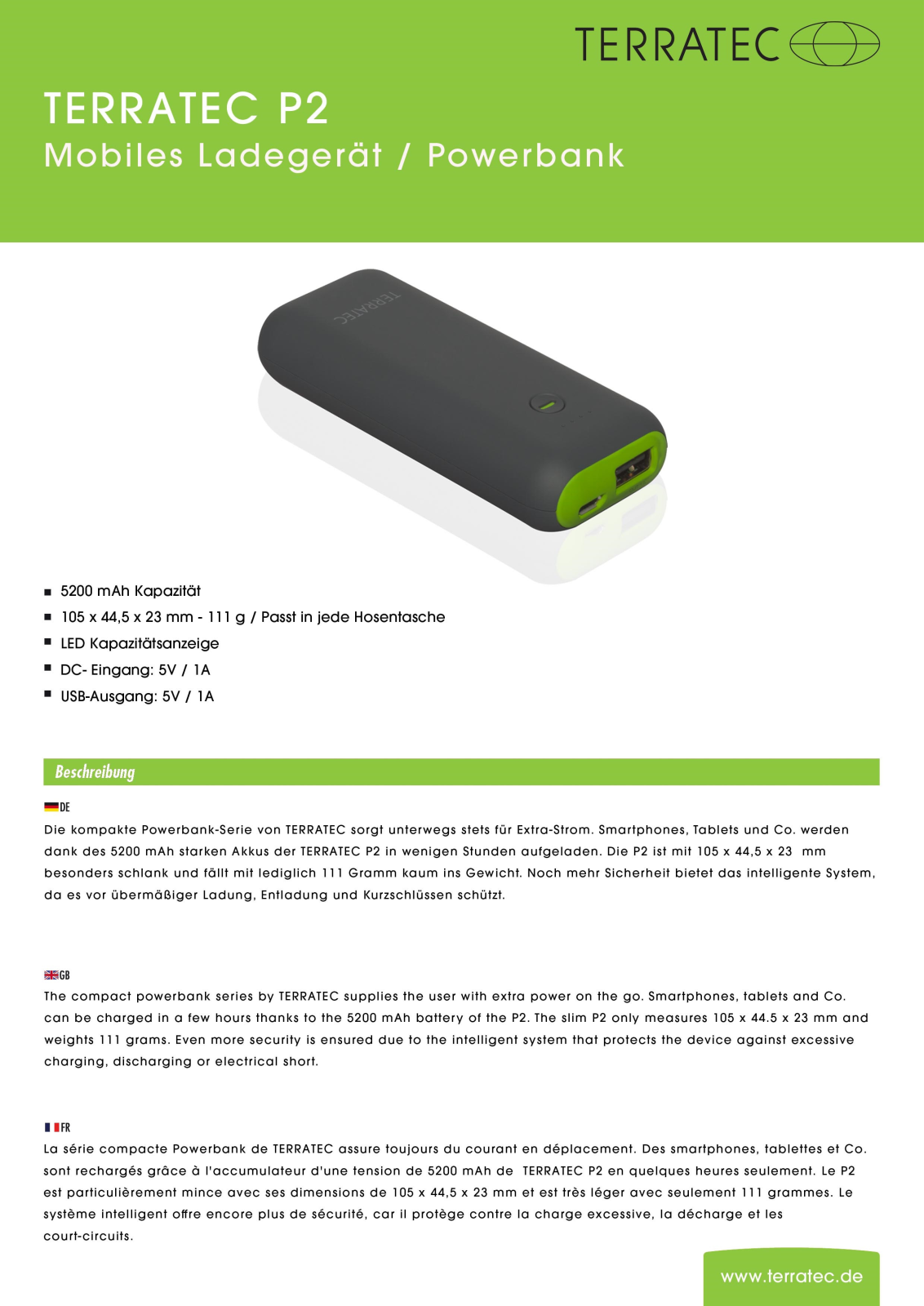 TerraTec Powerbank P2 User Manual