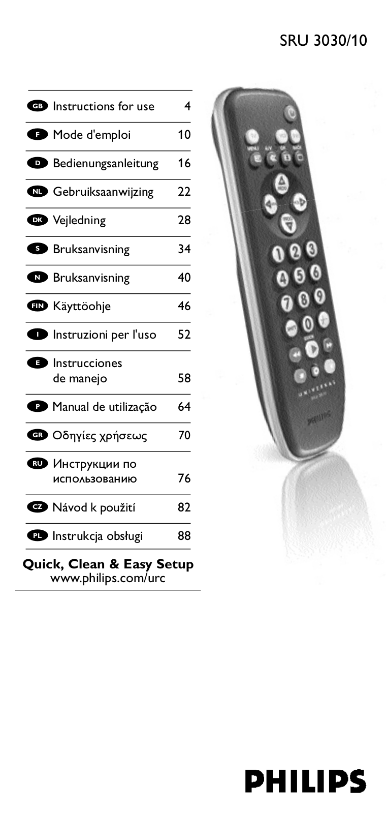 Philips SRU3030 User Manual