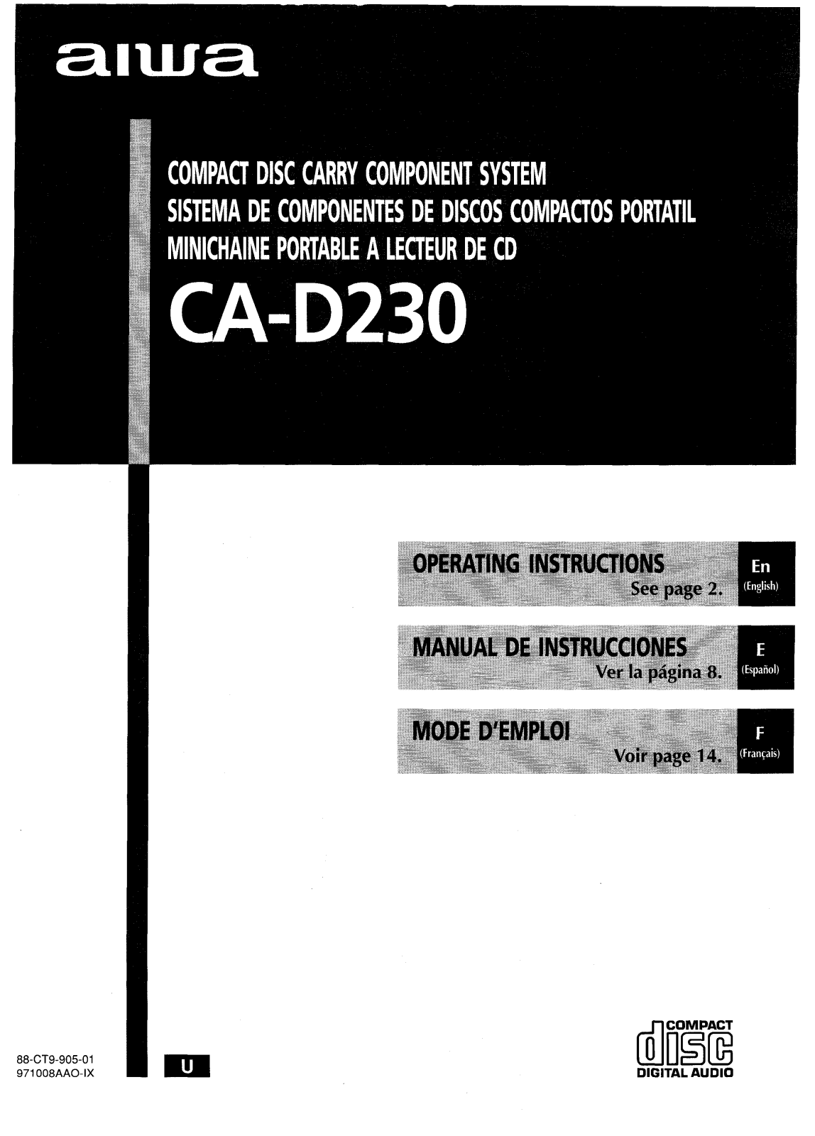 AIWA CA-D230 Operating Instructions