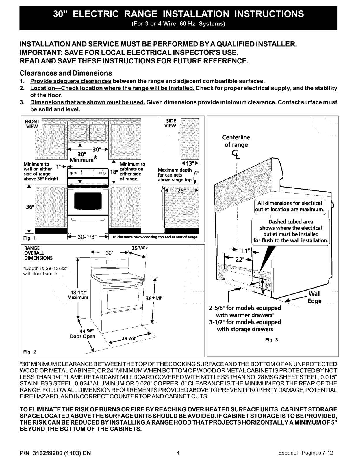 Frigidaire FEF351CSB, FEF351CUB, FEF351CWB, FEF355ABH, FEF355ABJ Installation Guide - ManualMachine.com
