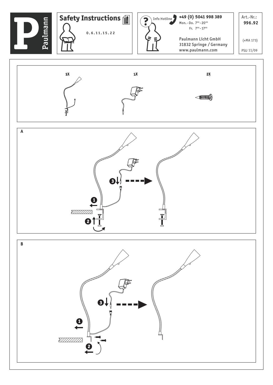 Paulmann 99692 Safety instructions - ManualMachine.com