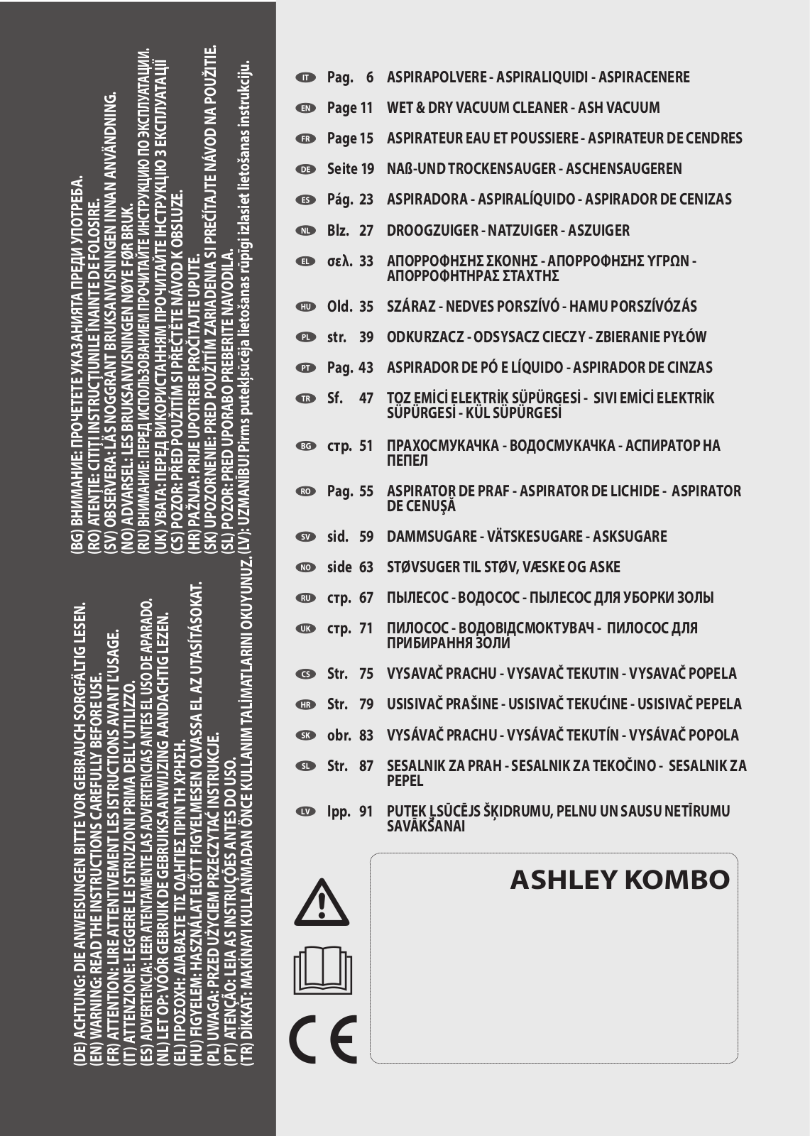 Lavor ASHLEY KOMBO, P82.0531 User guide