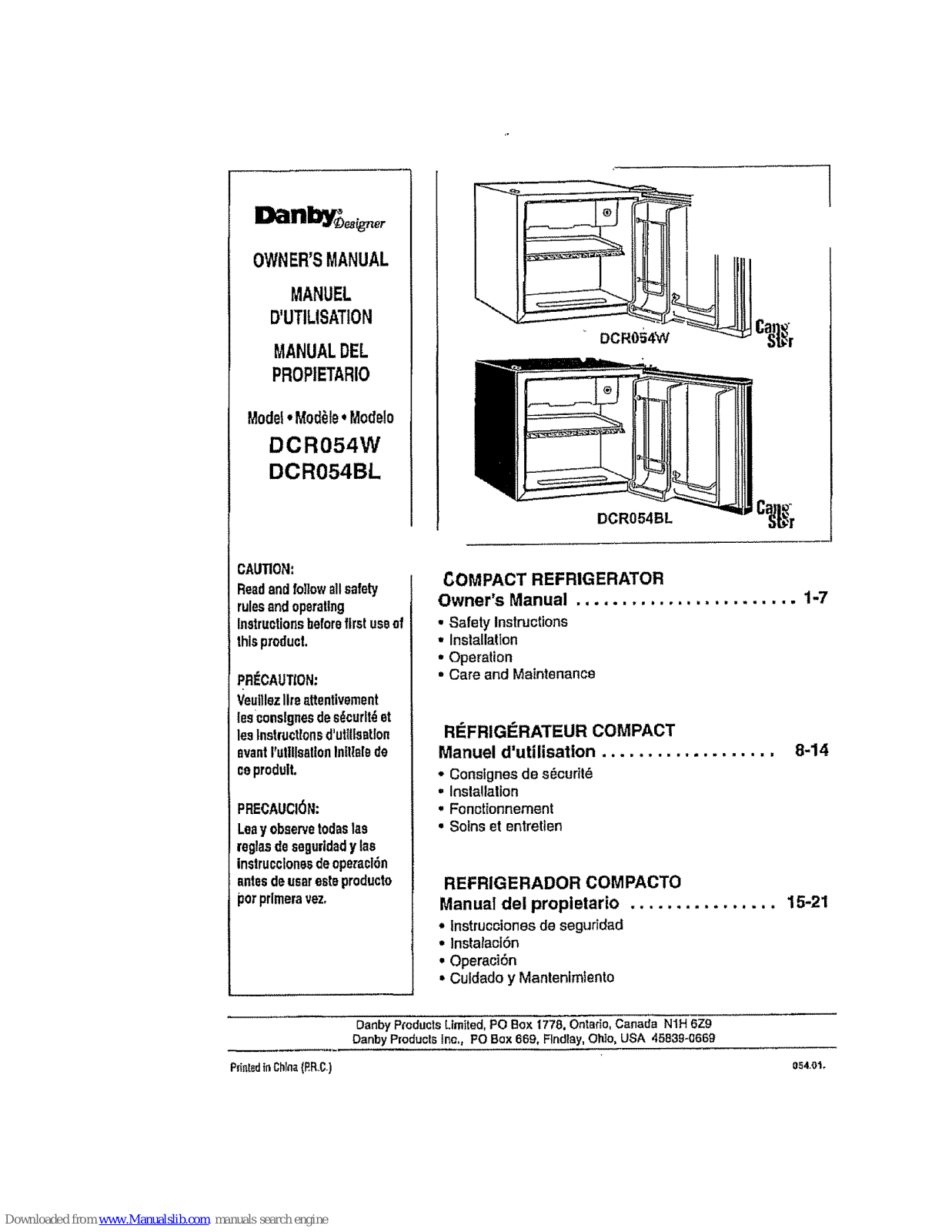 Danby DCR054 User Manual - ManualMachine.com