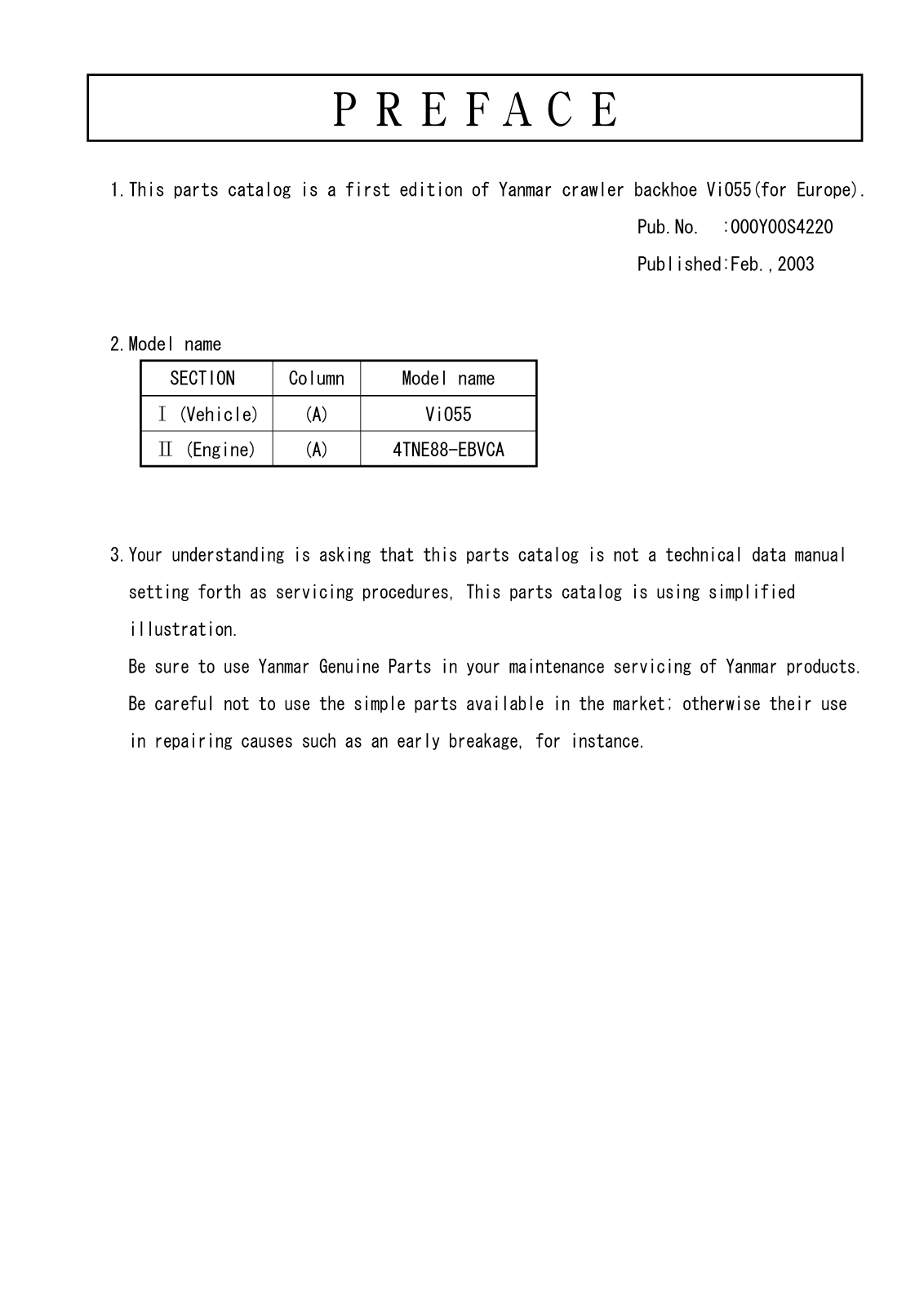 Yanmar vio55 Service Manual