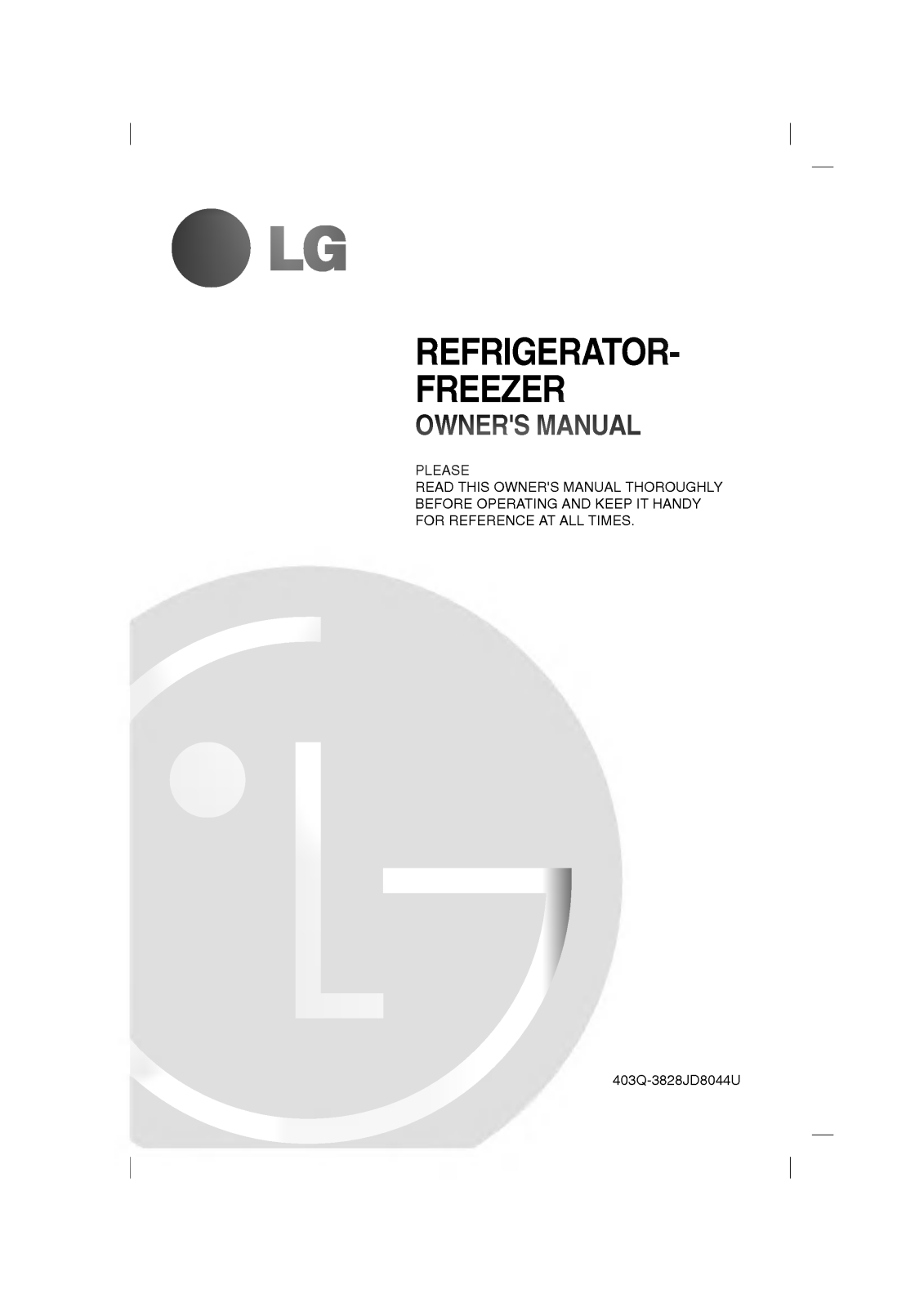 LG GR-403SLQ Product Manual