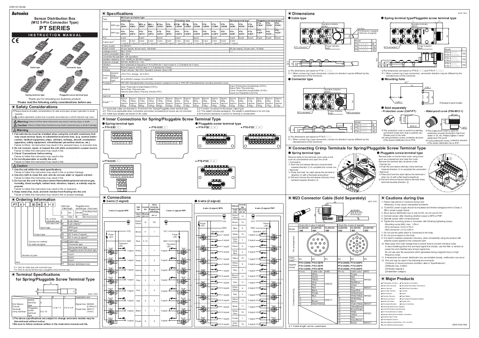 Autonics PT SERIES Instruction Manual