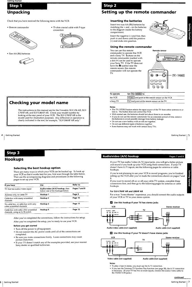 Sony SLV-L56AR, SLV-L76HFAR, SLV-L86HFAR Service manual