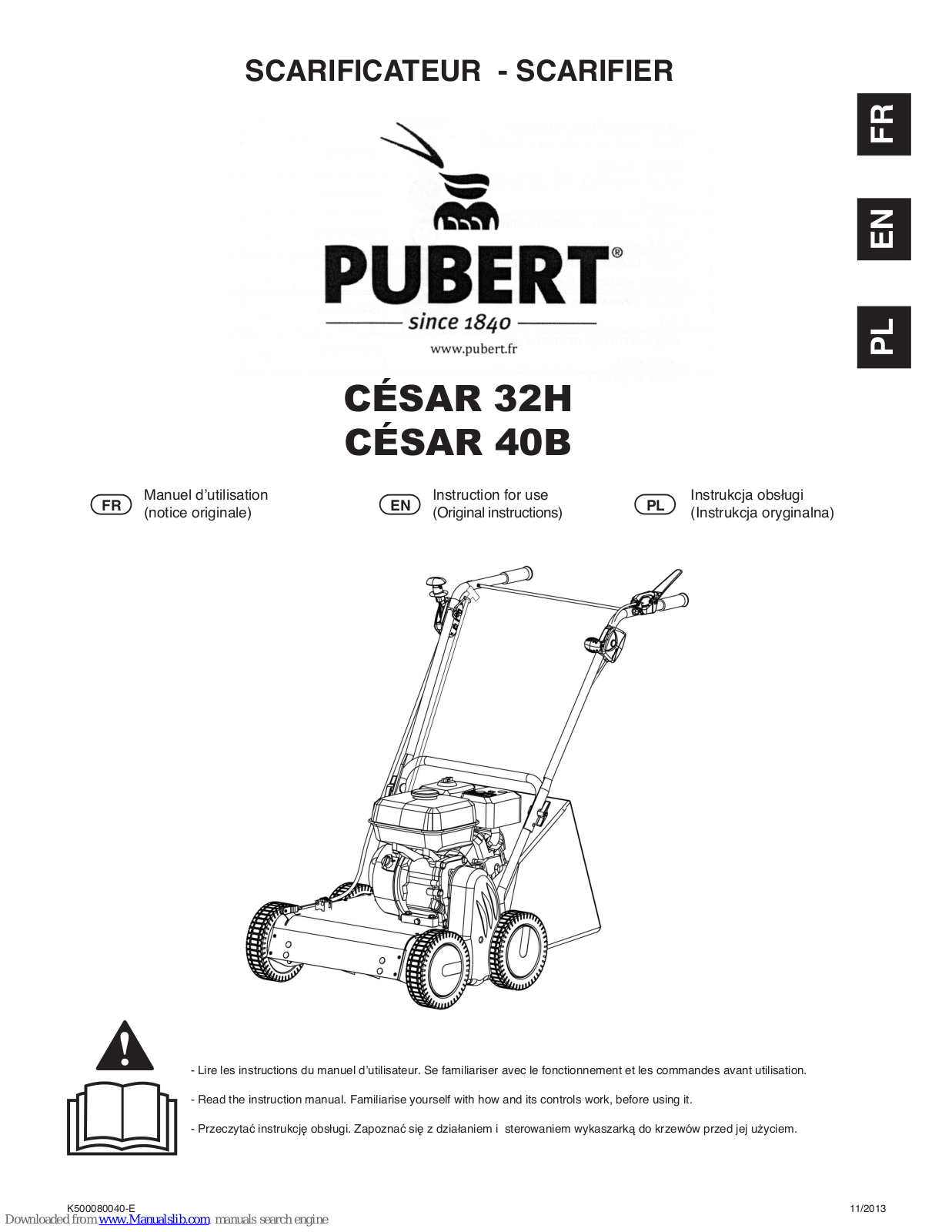 Pubert Cesar 32H, cesar 40B Instructions For Use Manual