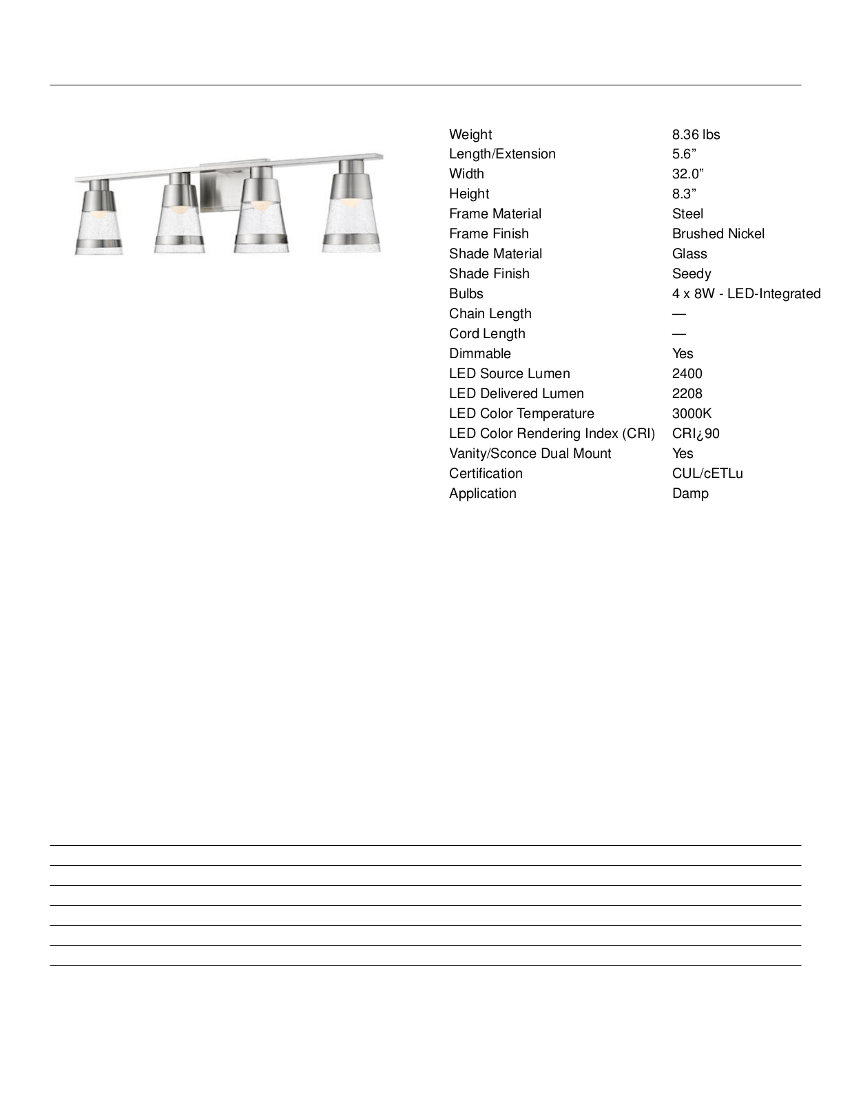 Breakwater Bay BKWT7607 Specifications - ManualMachine.com
