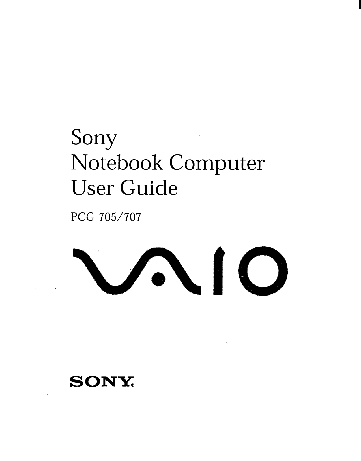 Sony PCG-707 User Guide