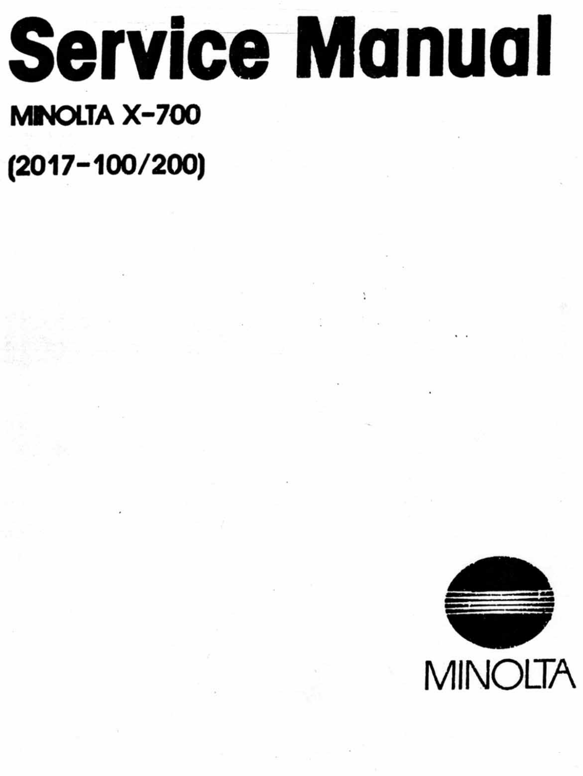 Minolta x700 Service Manual