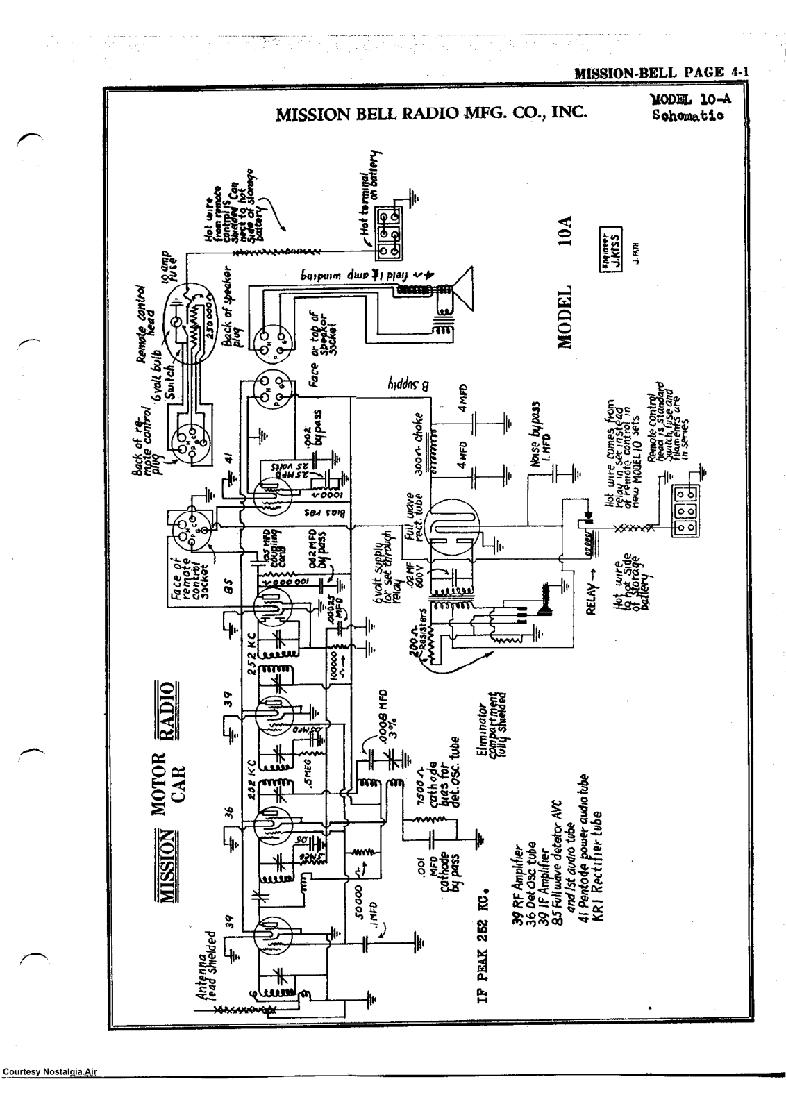 Mission Bell Radio 10A Schematic - ManualMachine.com
