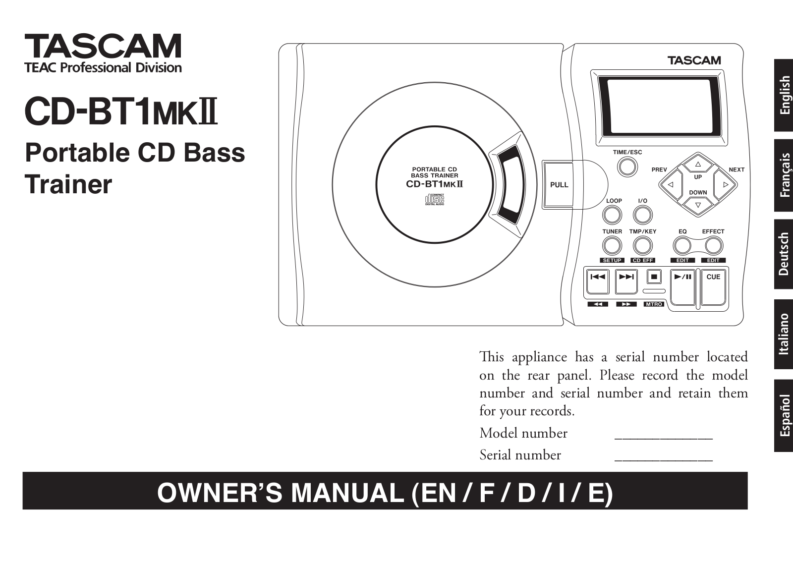 Sony CD-BT1MKII User Manual