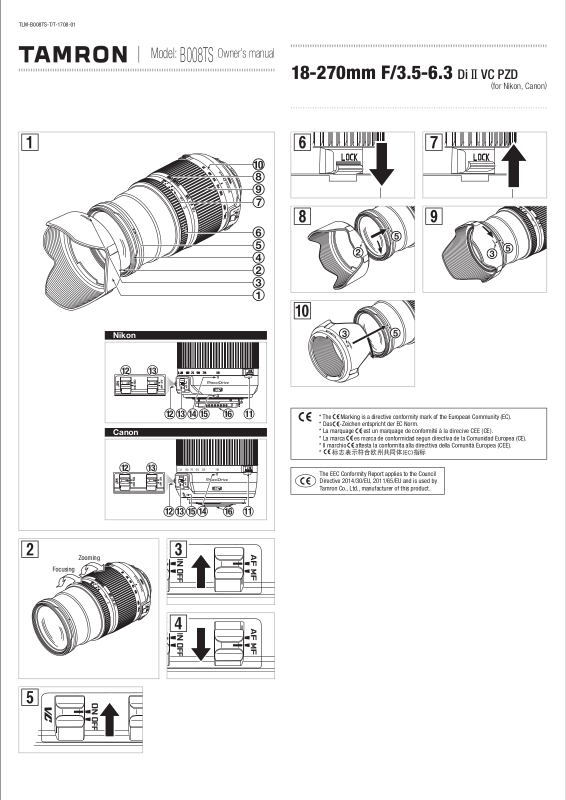 Tamron B008TS User manual