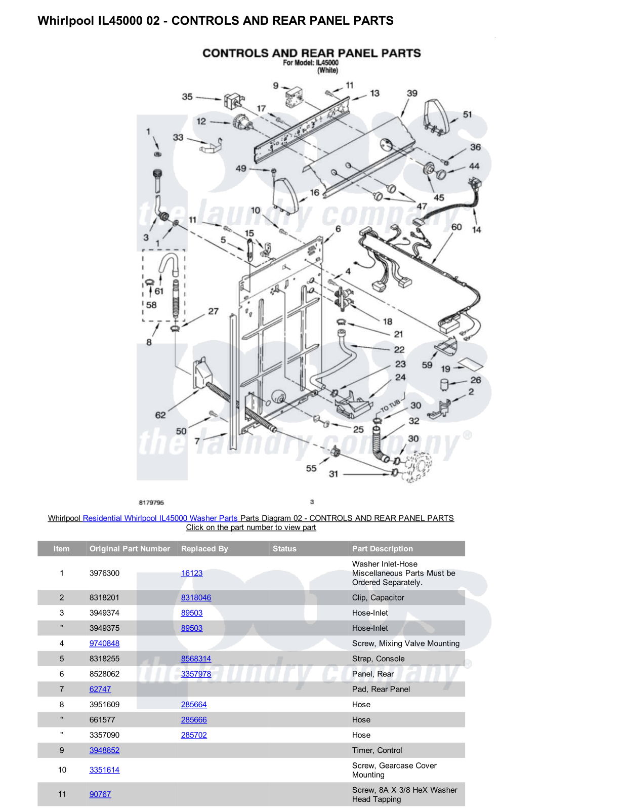 Whirlpool IL45000 Parts Diagram