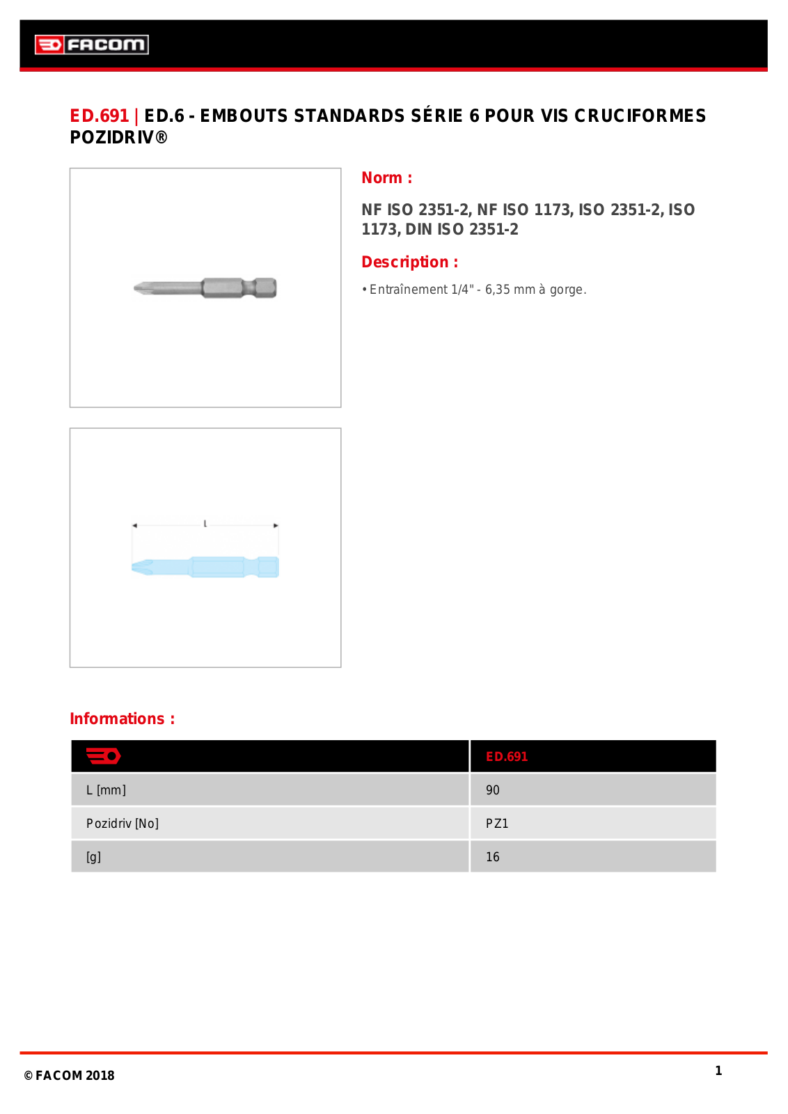 Facom ED.691 Specification - ManualMachine.com