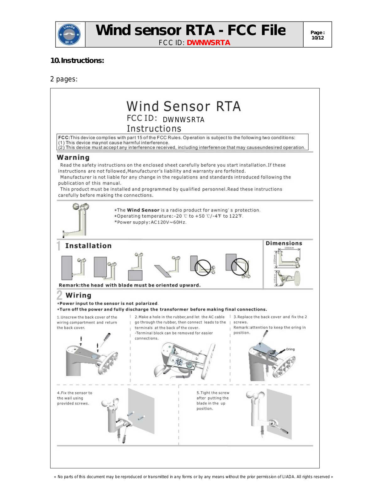 Somfy Systems WSRTA User Manual