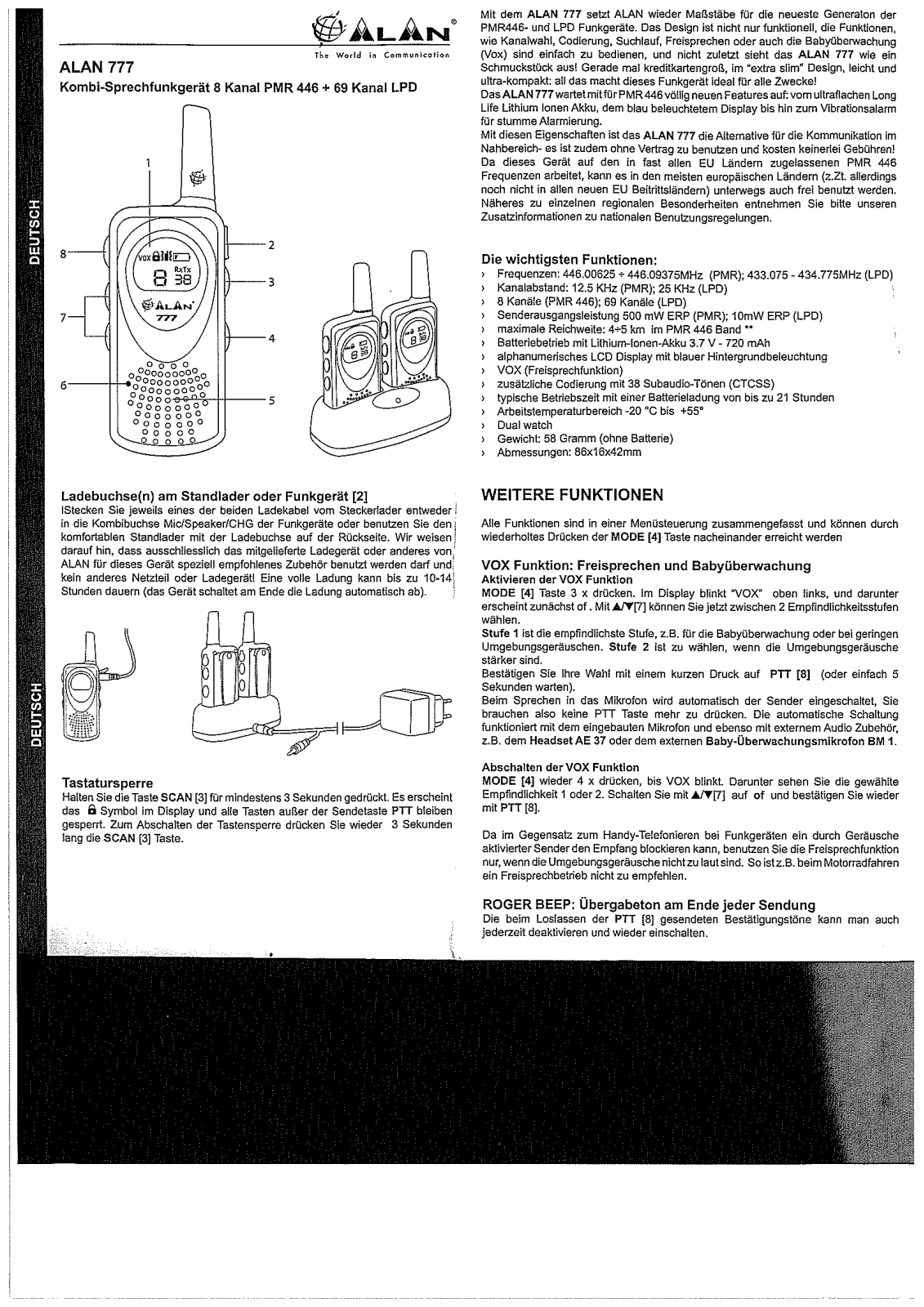 Midland Alan 777 User guide