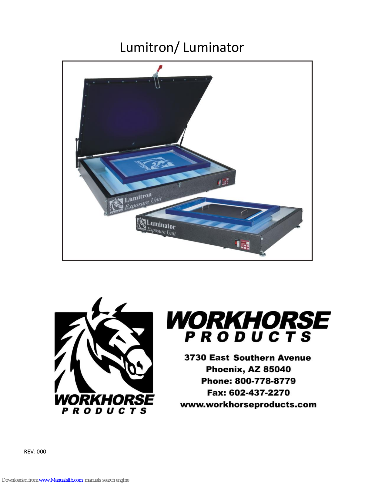 Workhorse Lumitron, Luminator User Manual - ManualMachine.com