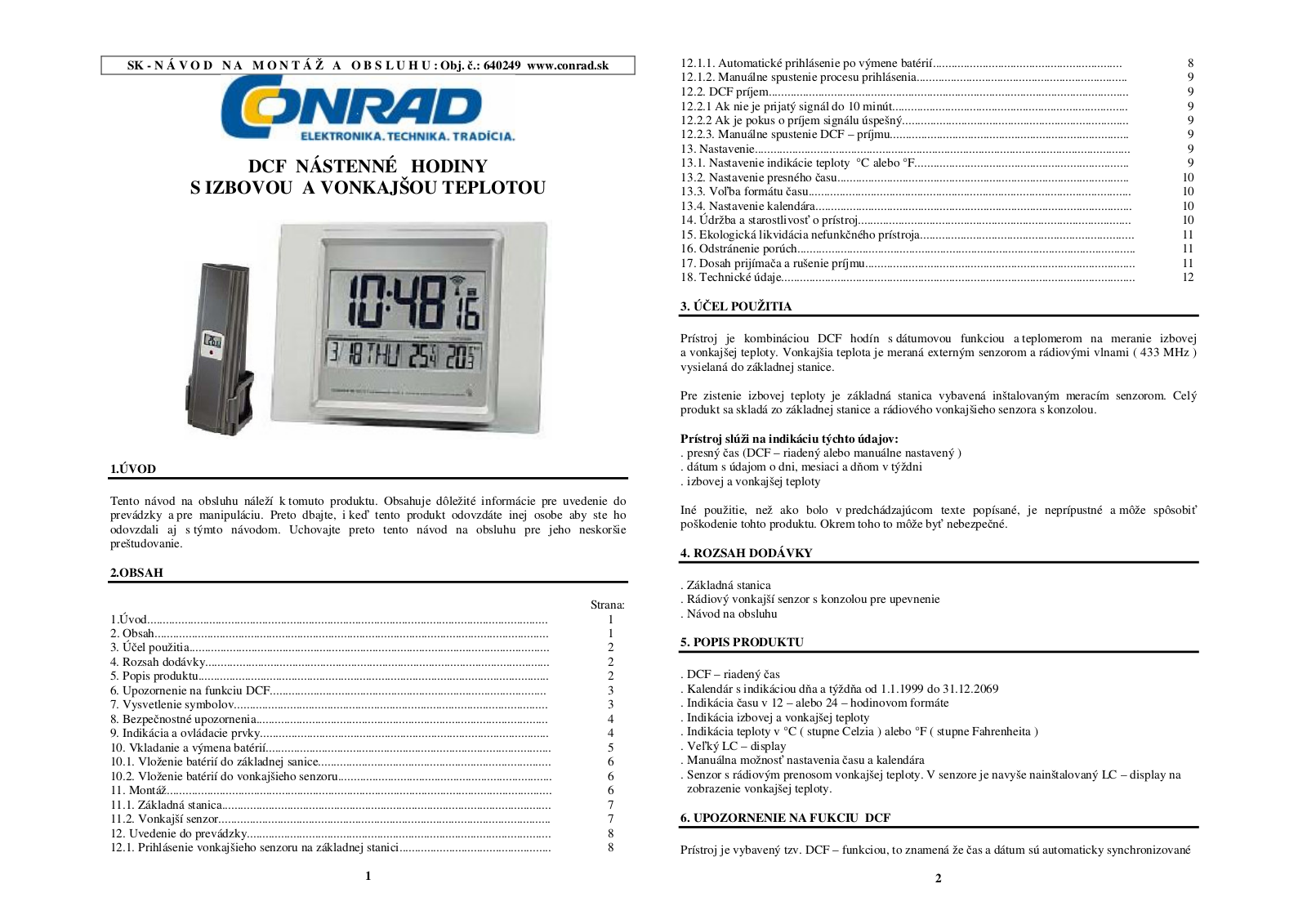 Renkforce 640249 Operating Instructions