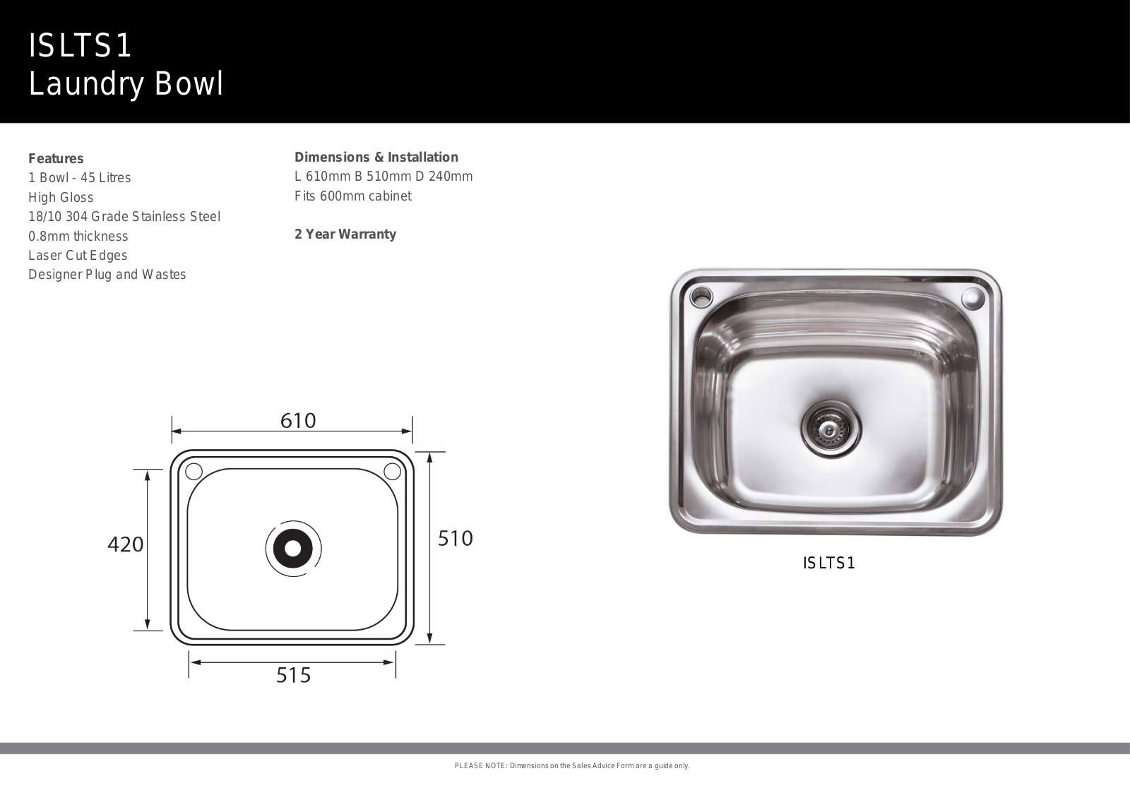 Arc ISLTS1 Specifications Sheet