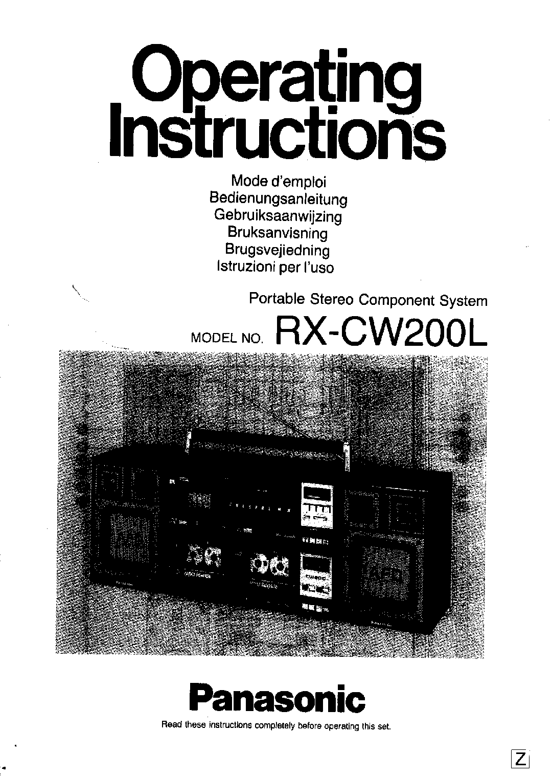 Panasonic RX-CW200 User Manual