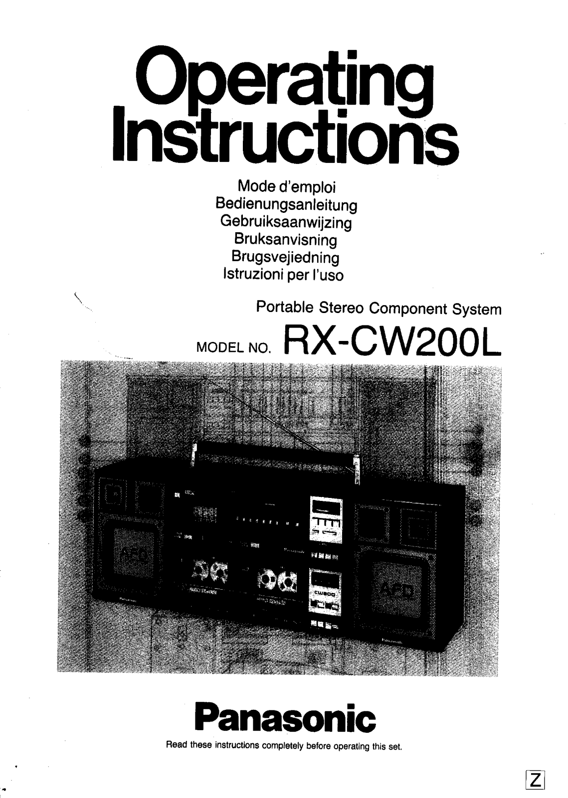 Panasonic RX-CW200 User Manual