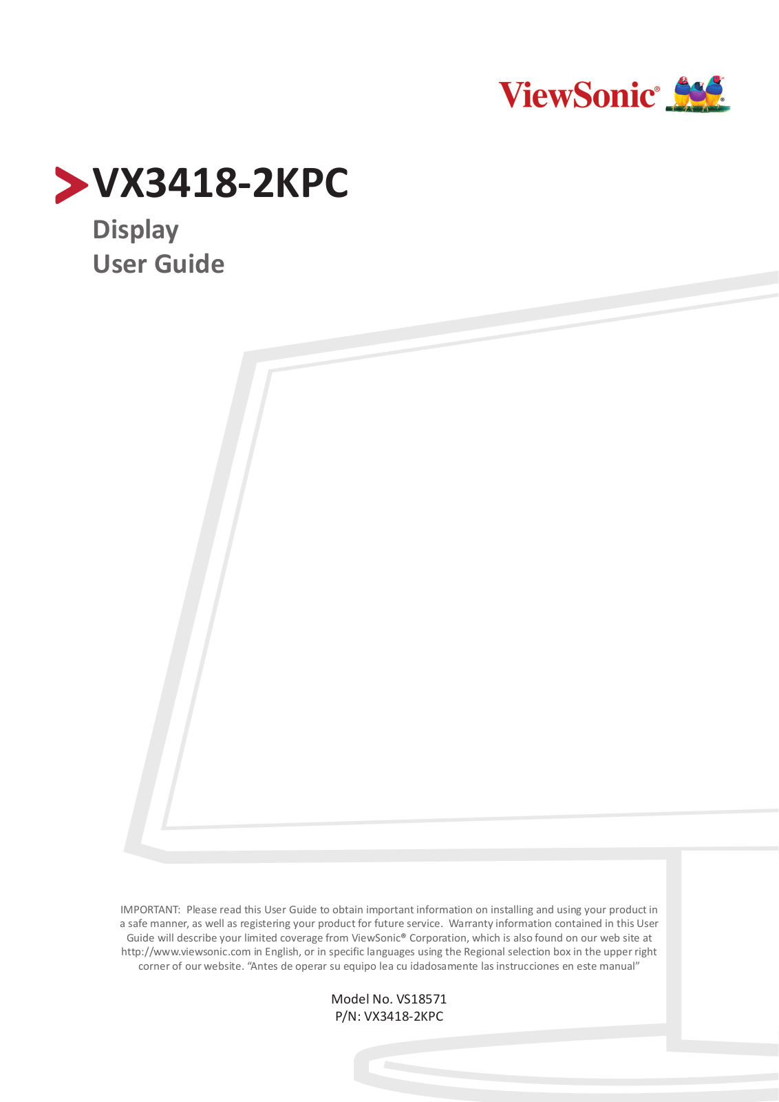 ViewSonic VX3418-2KPC, VS18571 User Manual