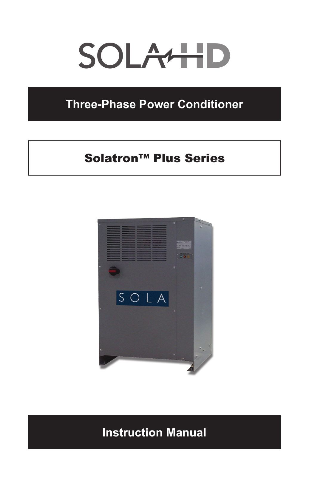 Emerson SOLATRON Plus Three Phase Power Conditioners Instruction Manual