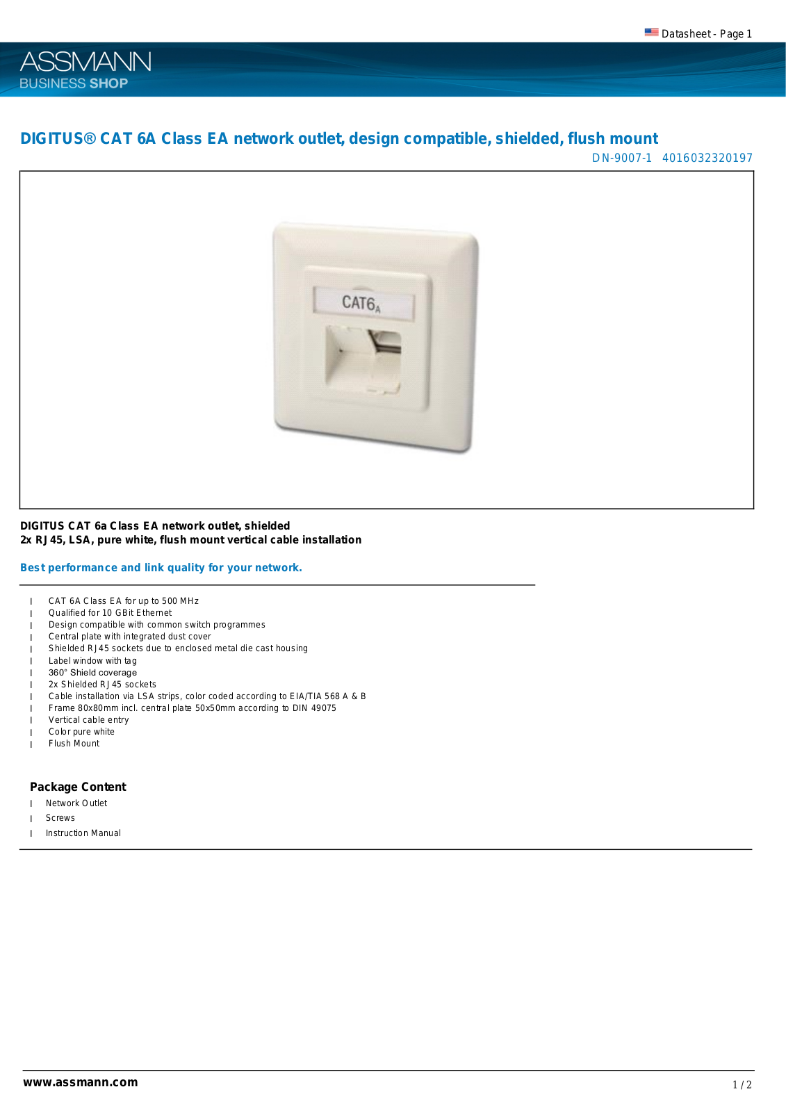 DIGITUS DIGITUS DN9007-1 Datasheet - ManualMachine.com