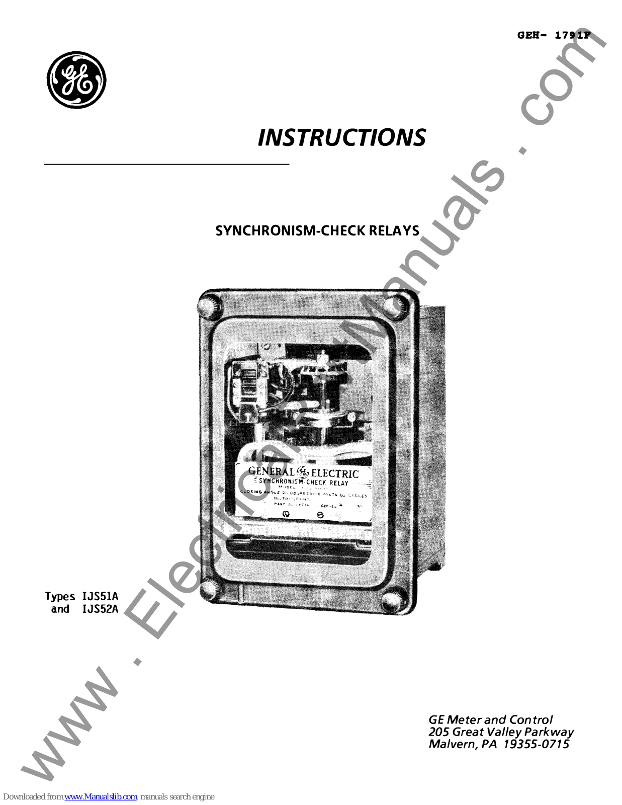 GE IJS51A, IJS52A Instructions Manual