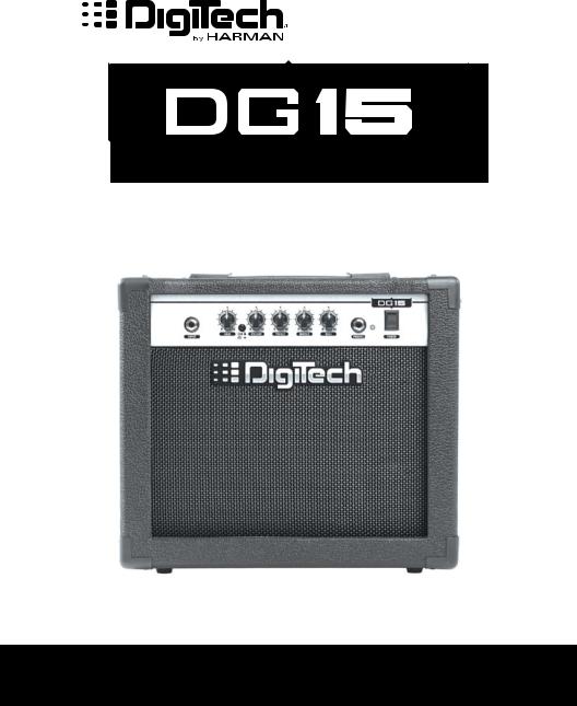 DigiTech DG15 Owner’s Manual