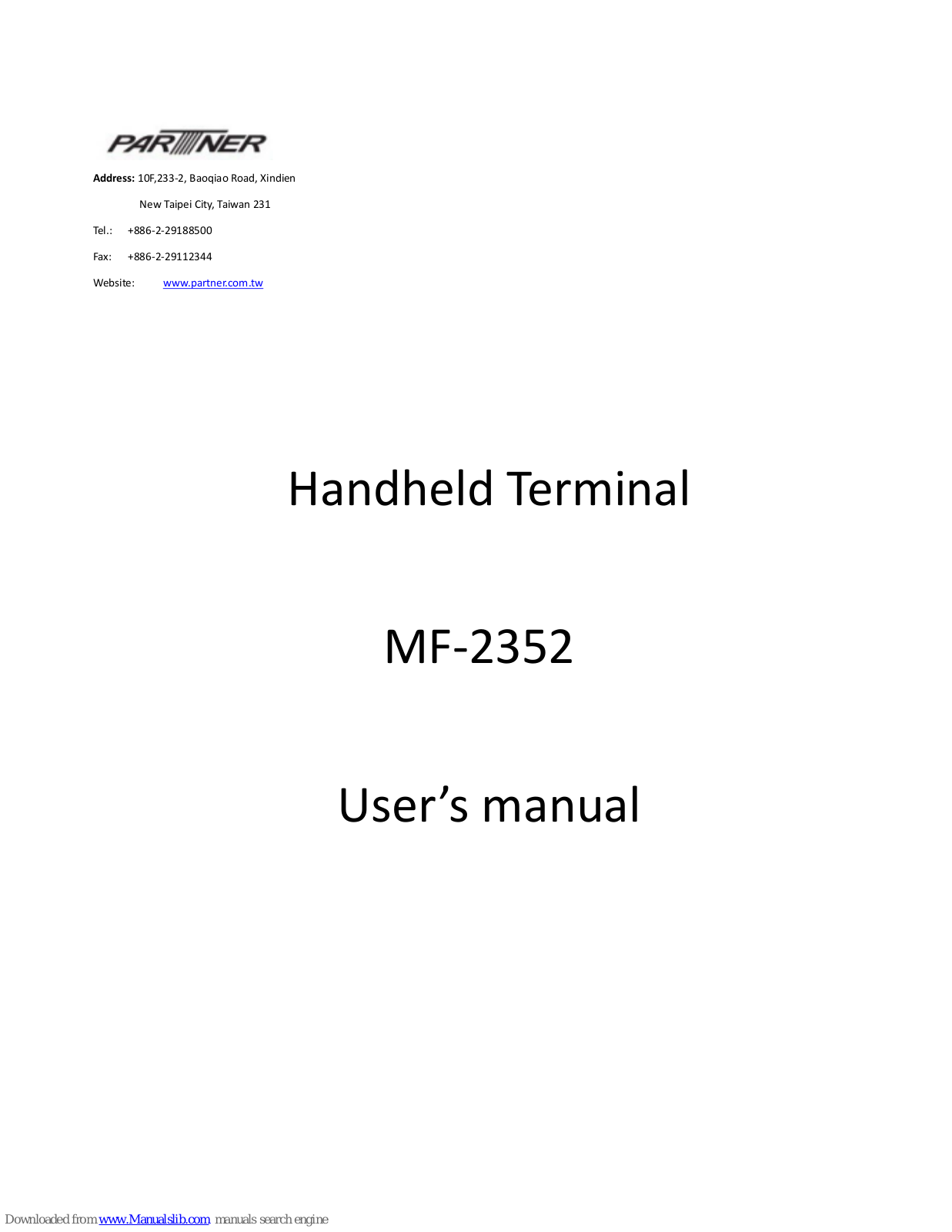 Partner MF-2352 User Manual