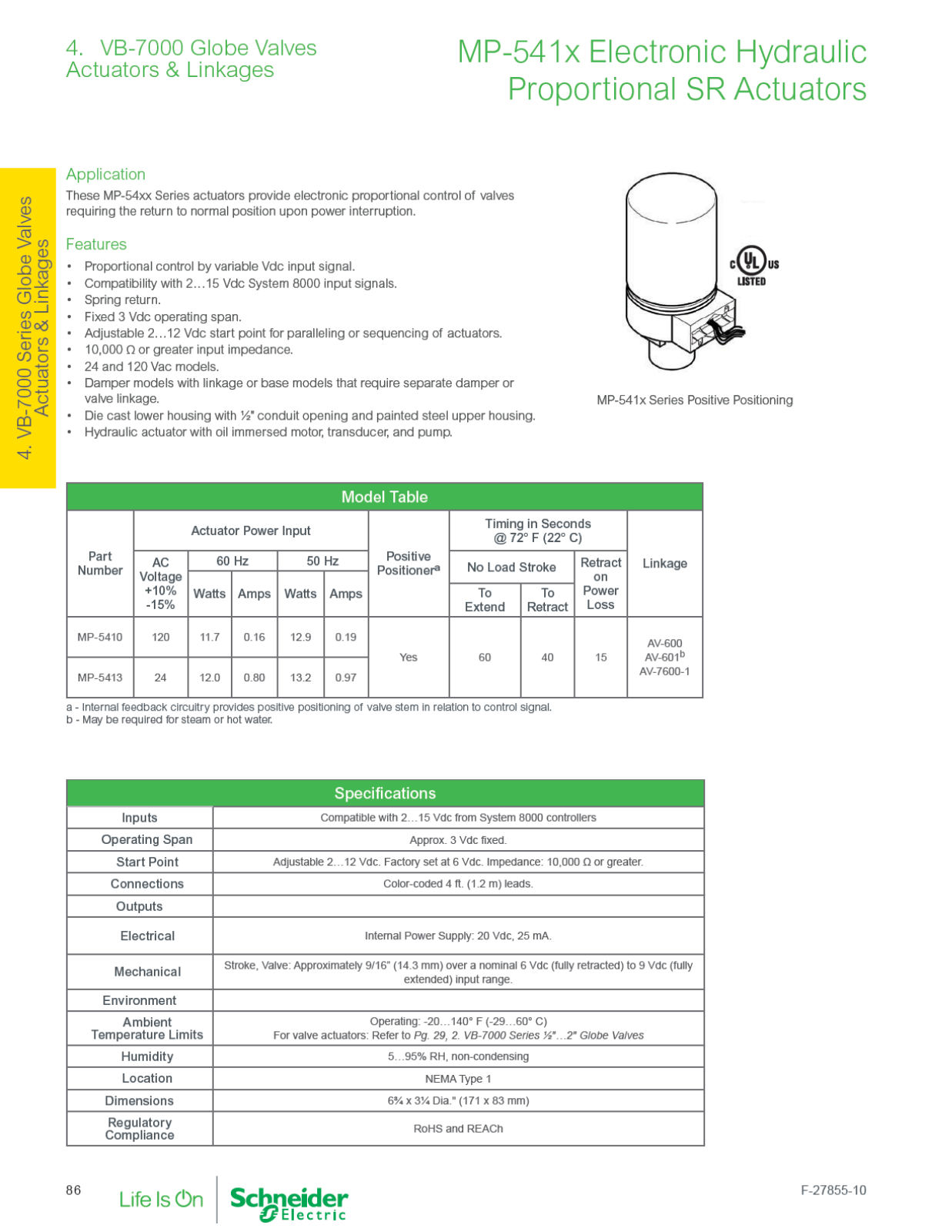 Schneider Electric MP-5410 Catalog Page