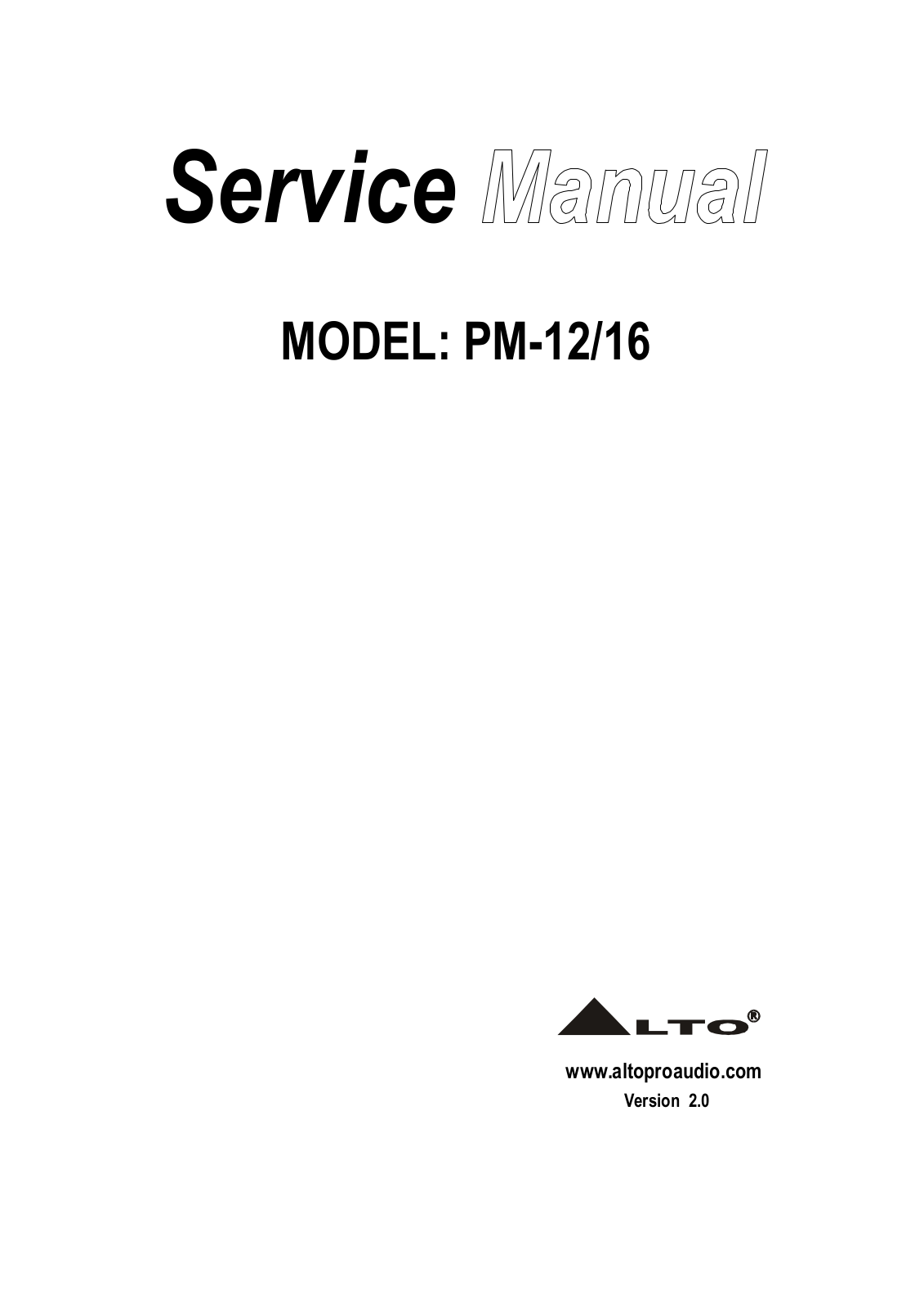 Alto PM-12 Service Manual