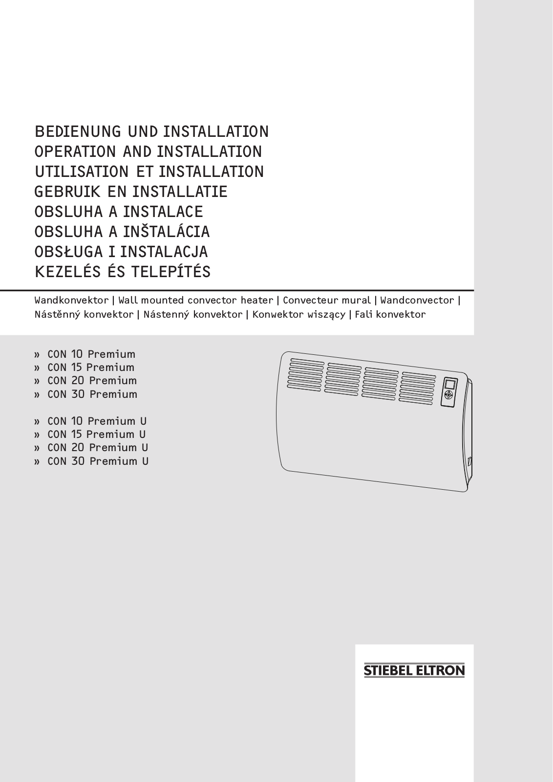 Stiebel Eltron CON 10 Premium operation manual