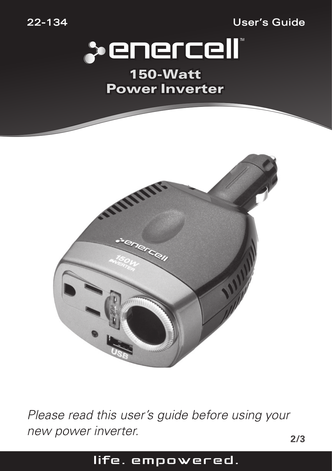 Enercell 150-Watt Power Inverter, 22-134 User Manual