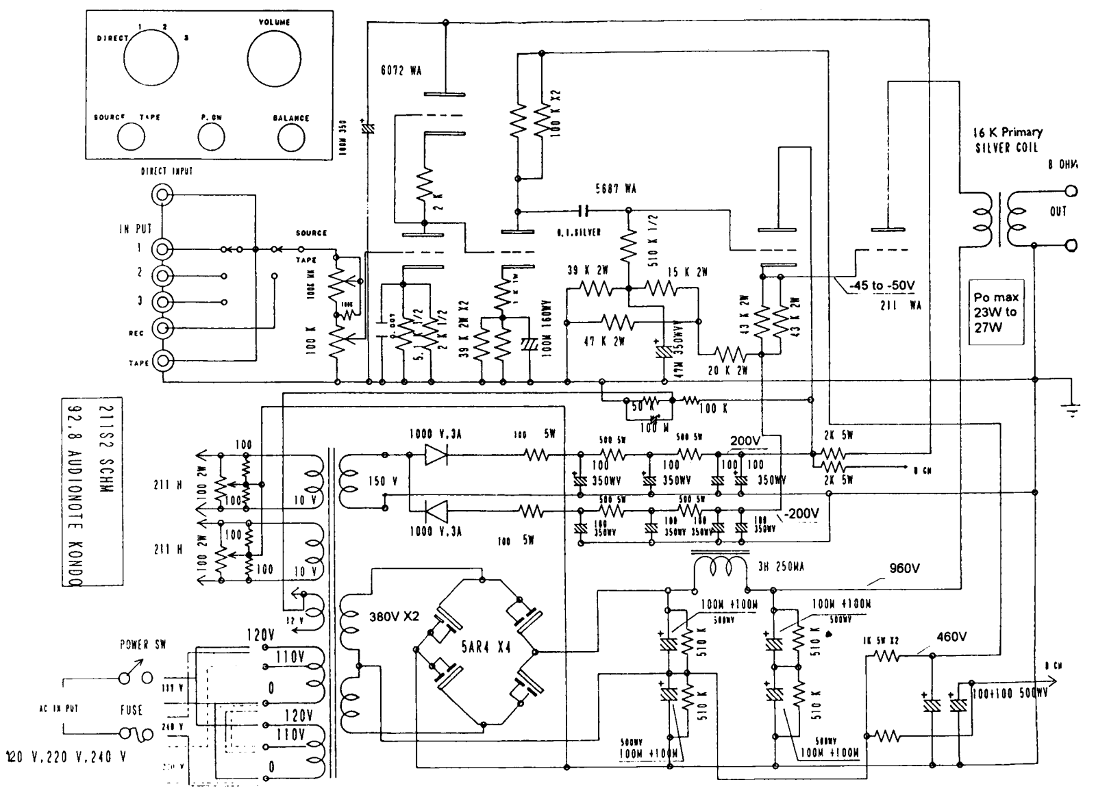 Kondo 211S Schematic