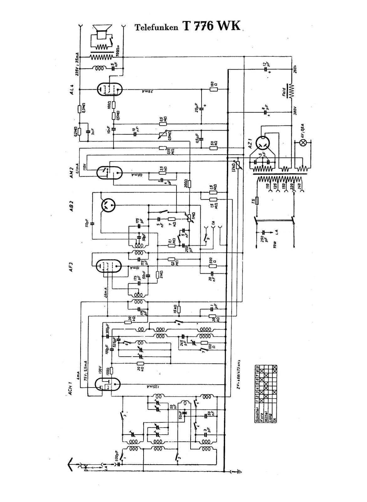 Telefunken 776-WK Schematic