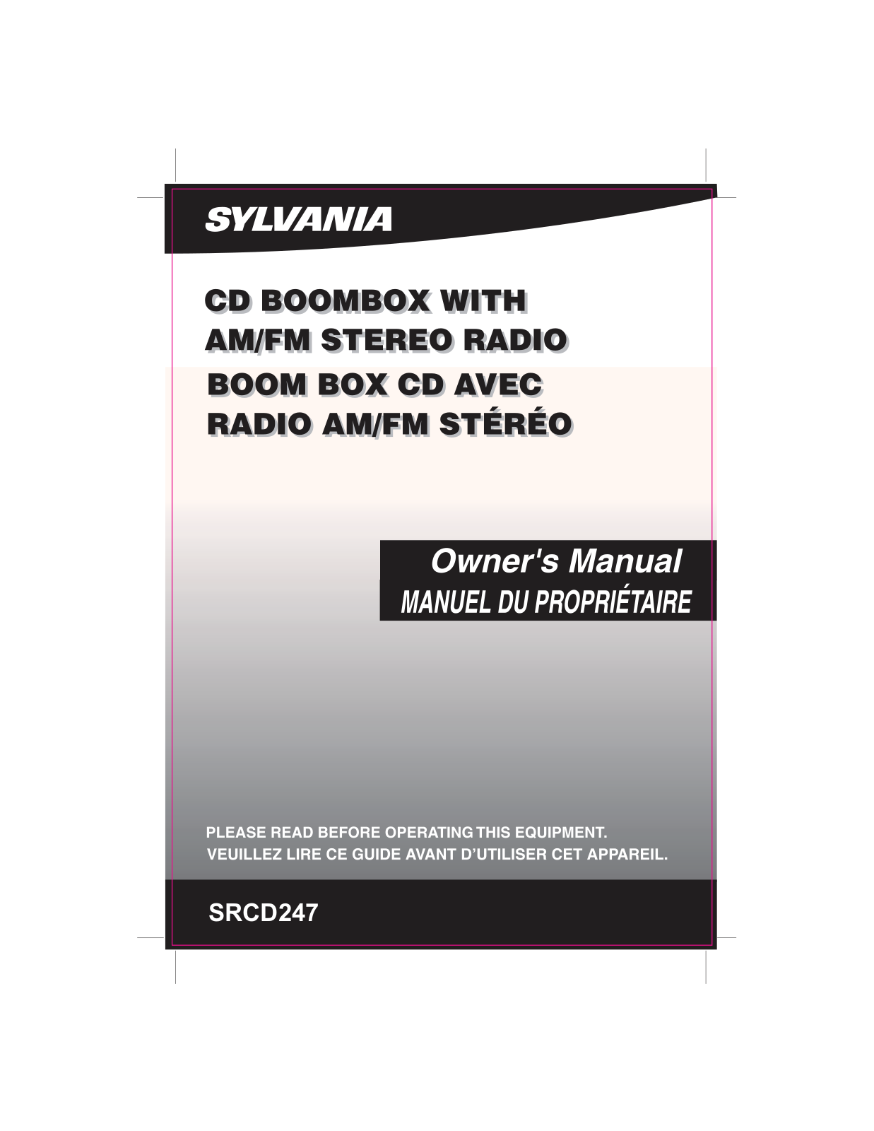 Sylvania SRCD247 User Manual