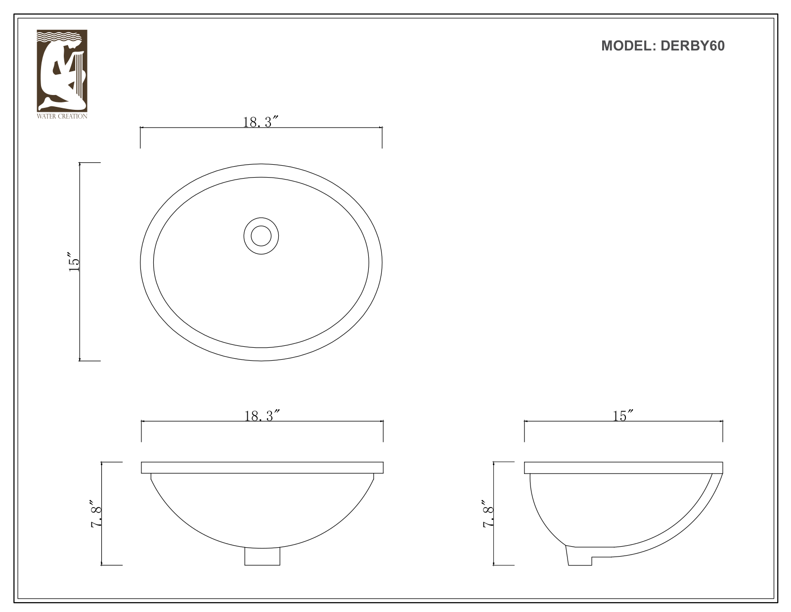 Water Creation DERBY60WBF, DERBY60WF, DERBY60WB, DERBY60GF, DERBY60W User Manual