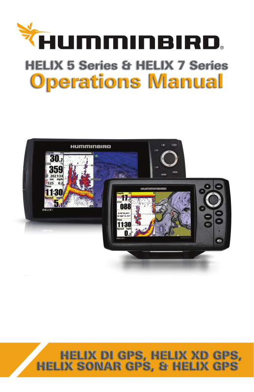 Humminbird HELIX 7X DI GPS, HELIX 5 SONAR GPS, HELIX 5X DI GPS User Manual