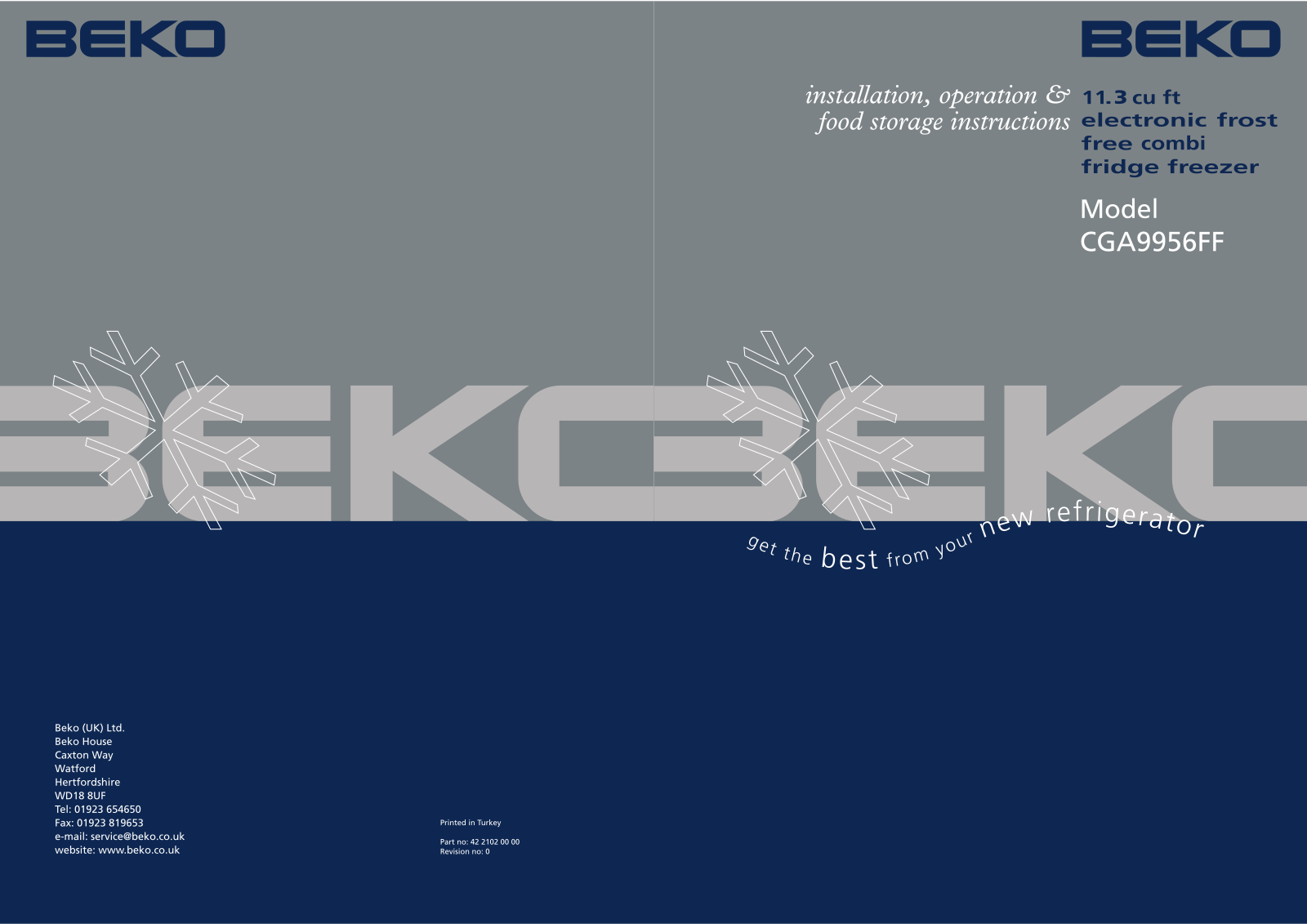 Beko CGA9956FF User Manual